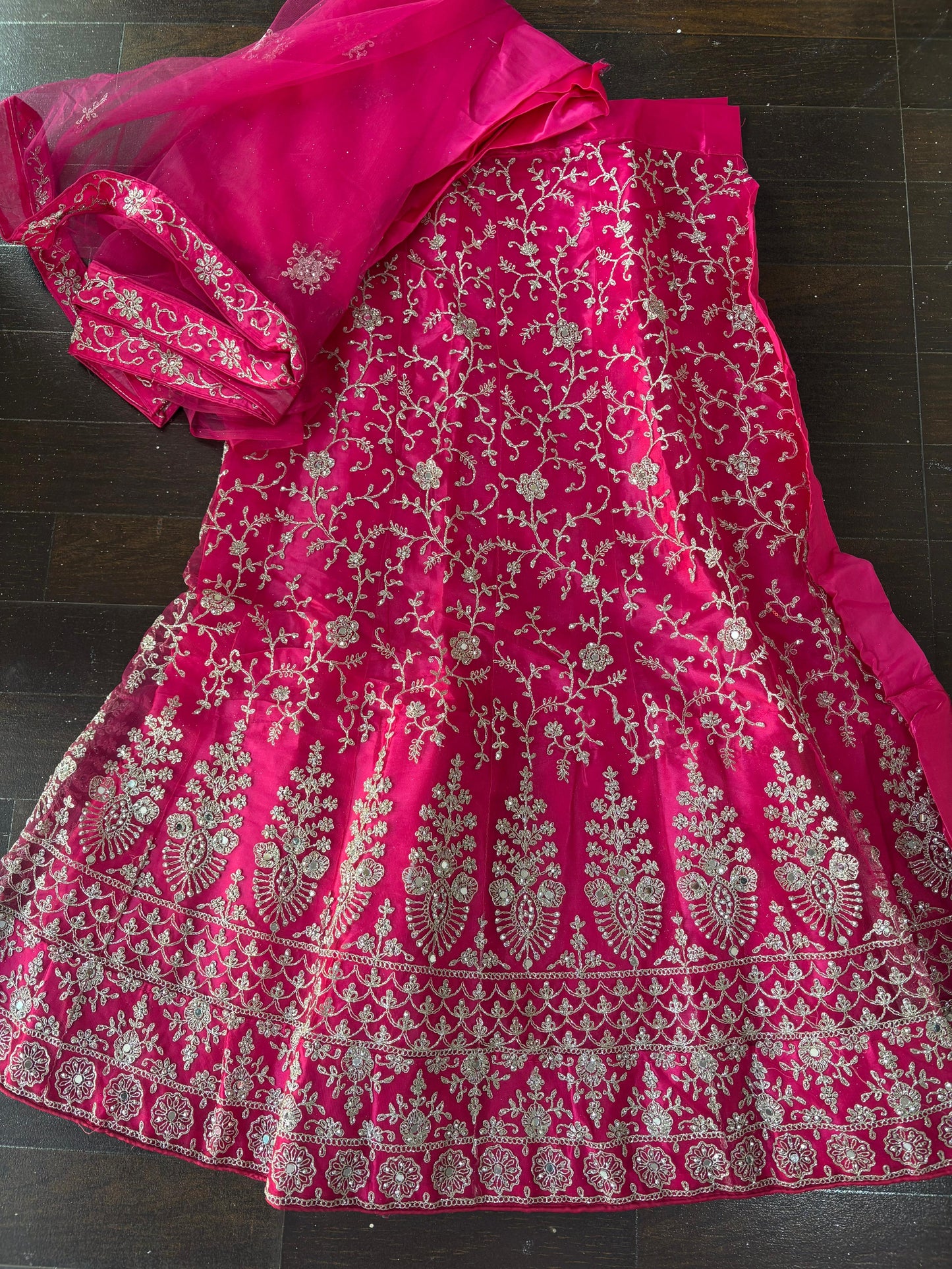 Pink Embroidered Bridal Lehenga Set