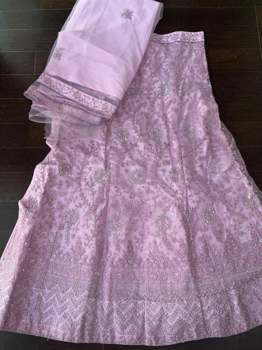 Embroidered Bridal Lehenga Set Pink Colour