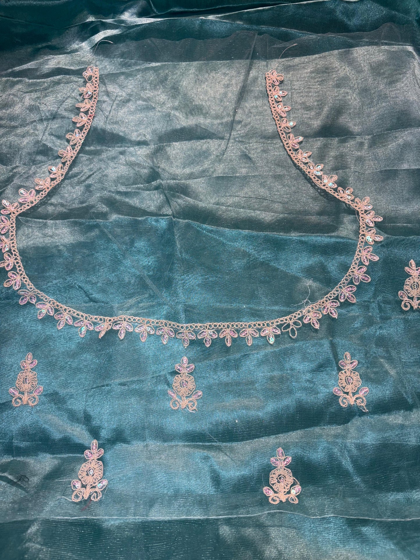 Embroidered Bridal Lehenga Set Teal Colour
