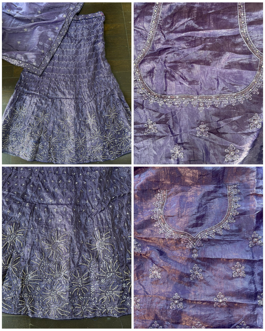 Lavender Embroidered Bridal Lehenga Set