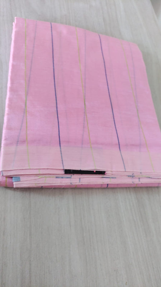 Mangalagiri Pattu Plain Checks Saree Nizam Pink