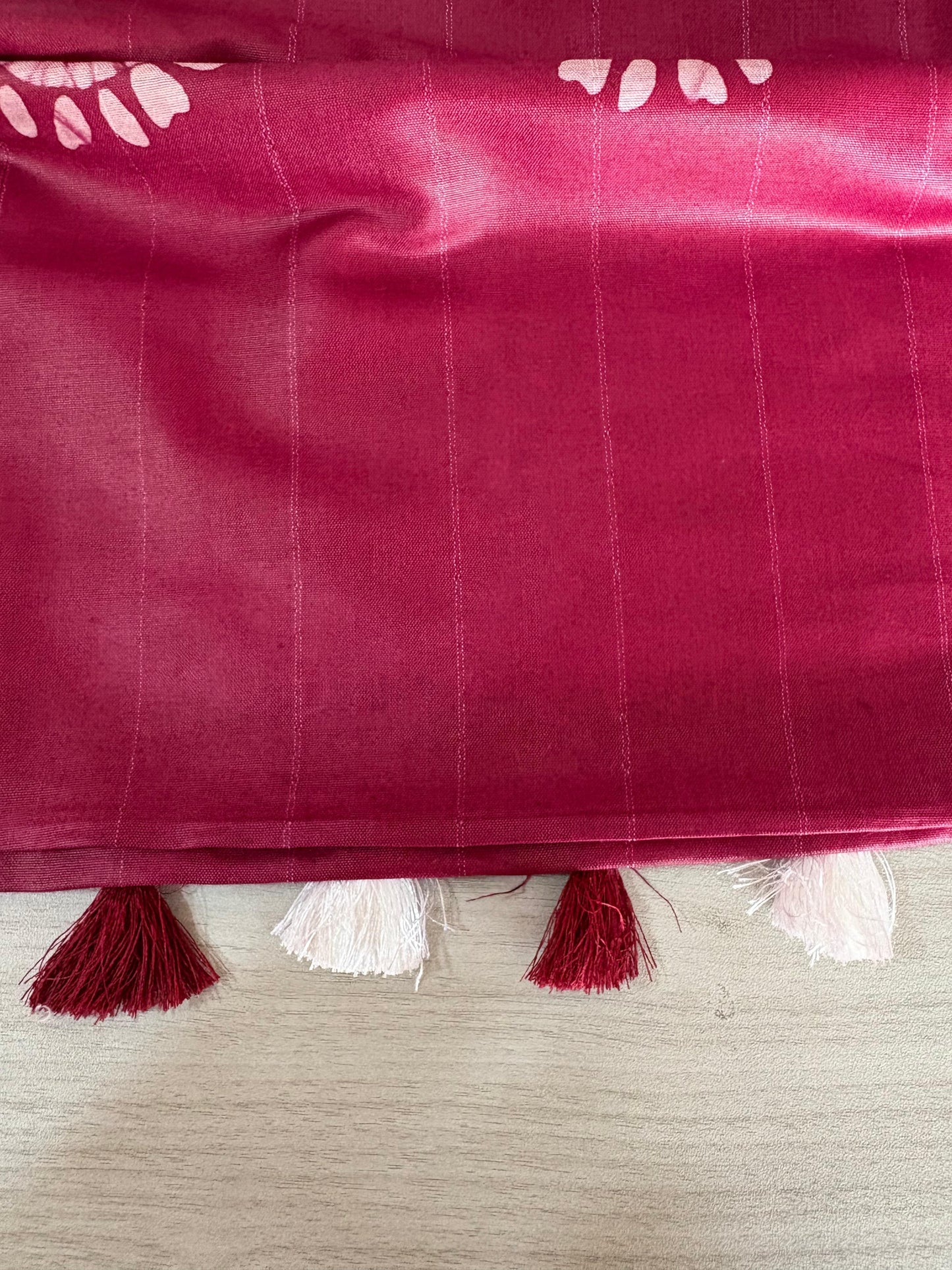 Batik Print Saree Semi Tussar Brown