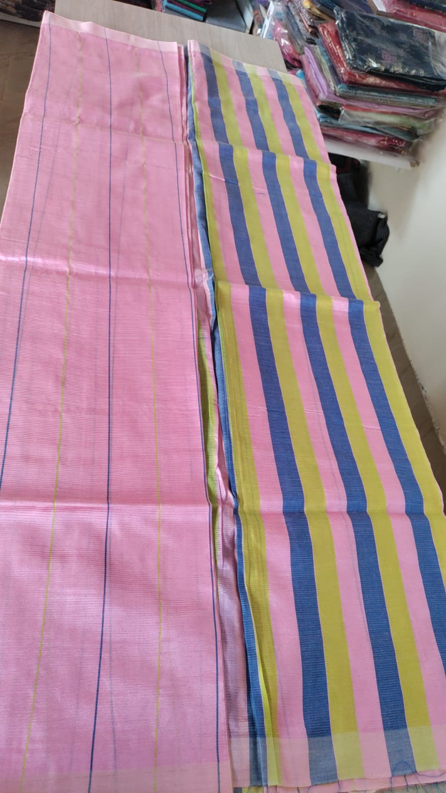 Mangalagiri Pattu Plain Checks Saree Nizam Pink