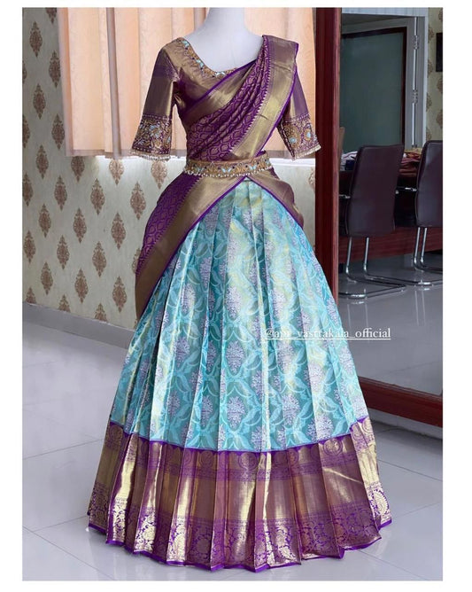 Kanjiveram Silk Zari Lehenga With Blouse Along With Banarasi Silk Dupatta