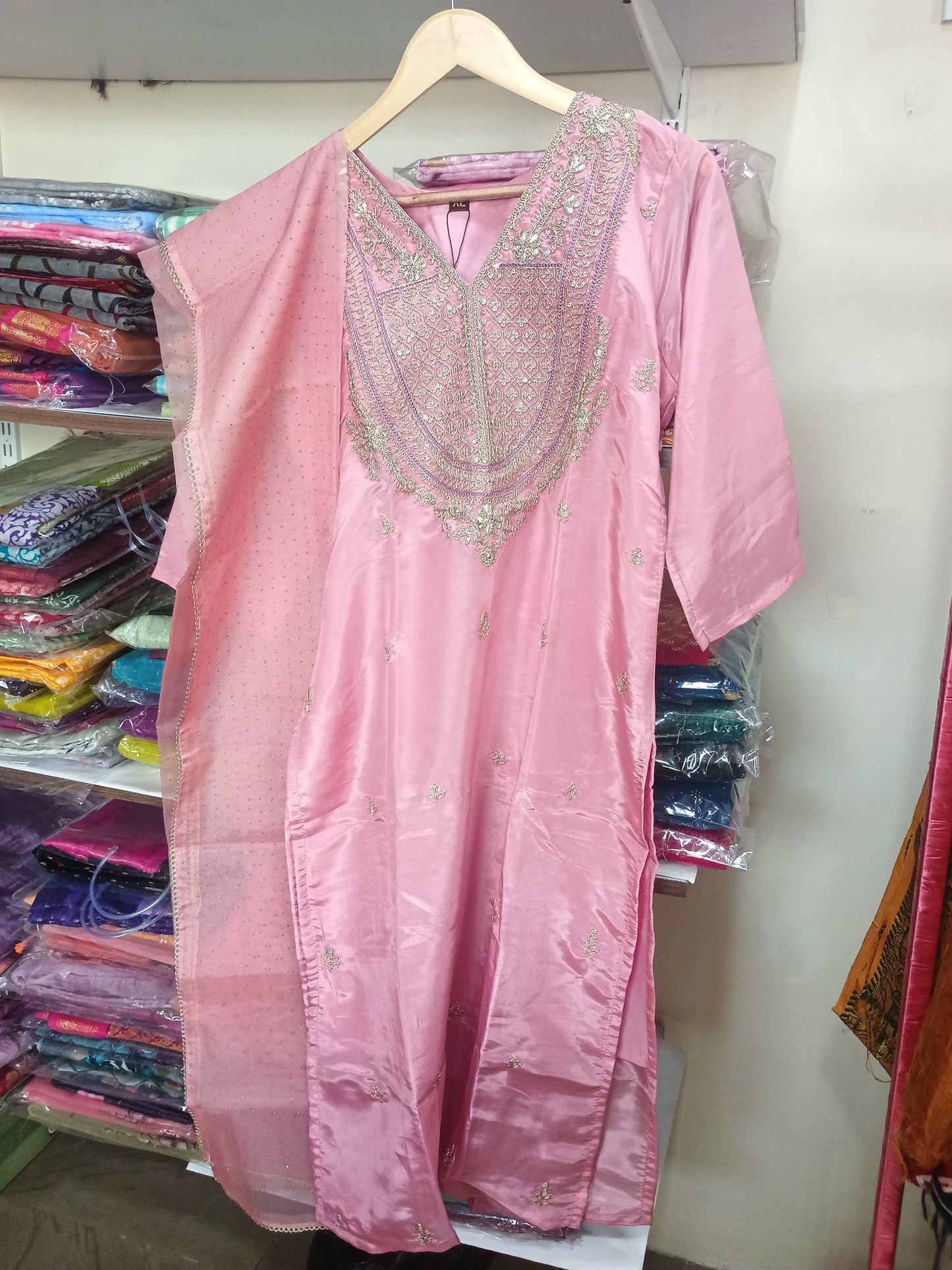 Elegant Peach Kurta Pant with dupatta