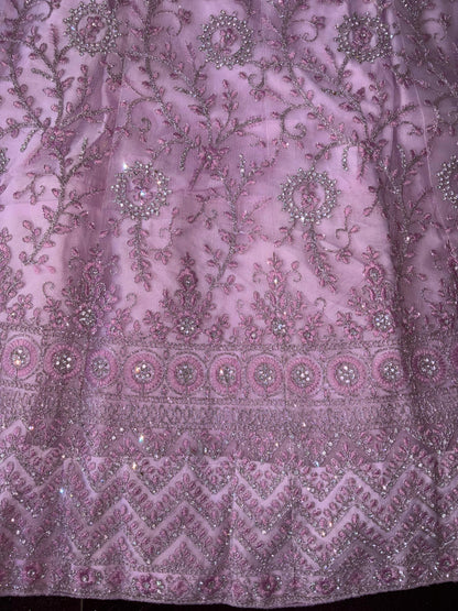 Embroidered Bridal Lehenga Set Pink Colour