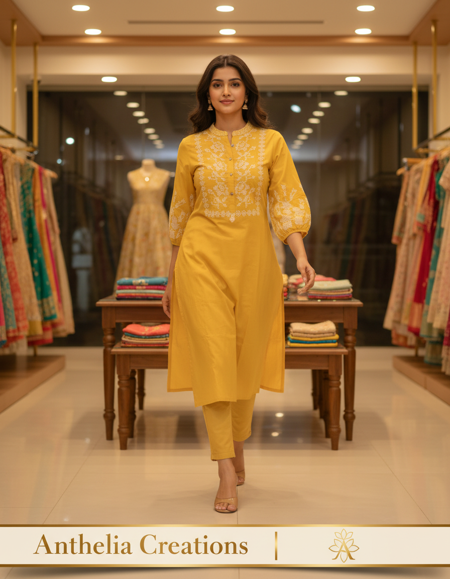 Elegant Cotton Cord Set Yellow