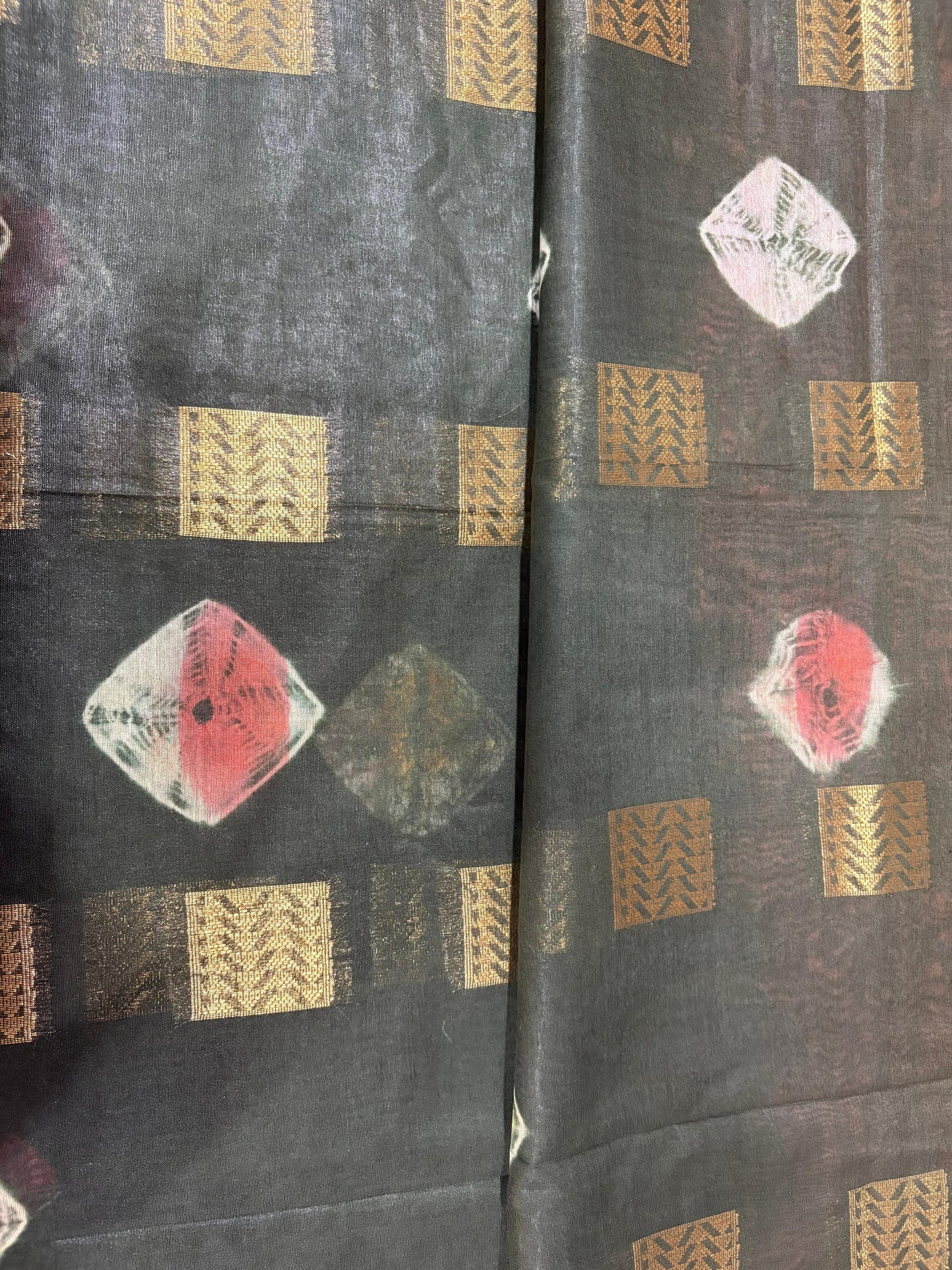 Semi Tussar Silk Saree with Traditional Batik Print | Elegant Ethnic Wear for Women Dual Shade