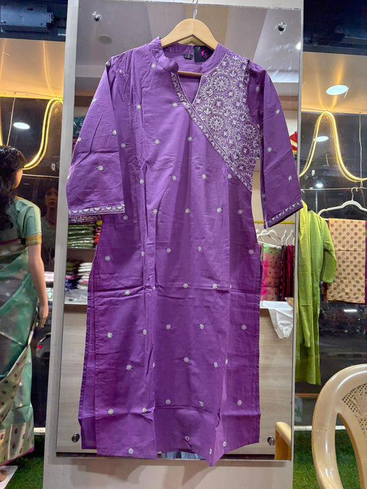 Pure Cotton Co ord Set Violet