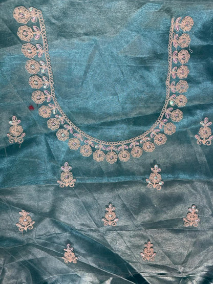 Embroidered Bridal Lehenga Set  Teal Colour