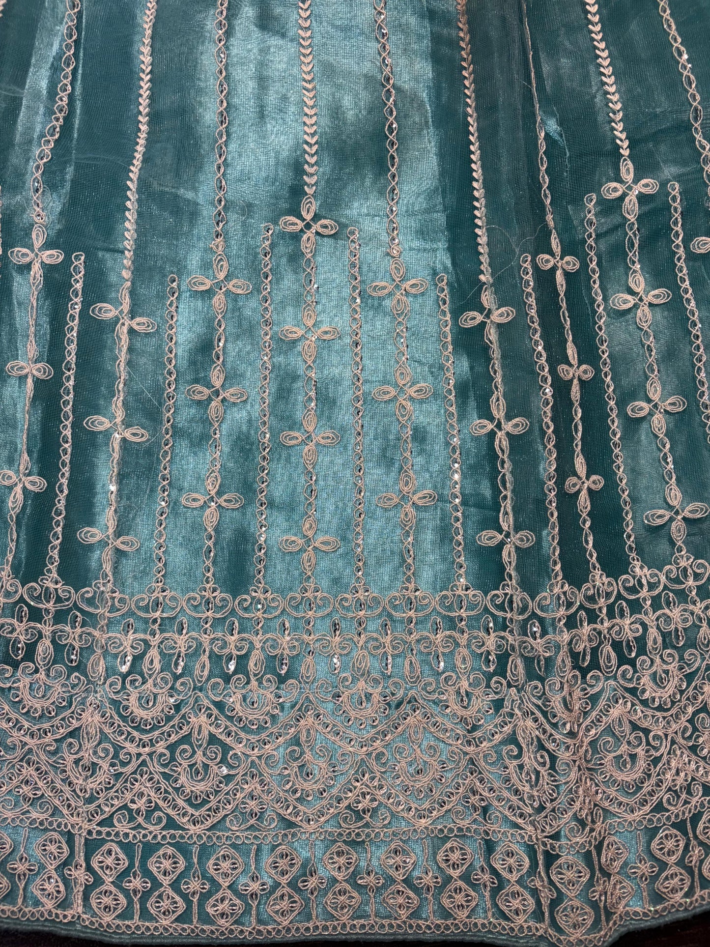 Embroidered Bridal Lehenga Set  Teal Colour