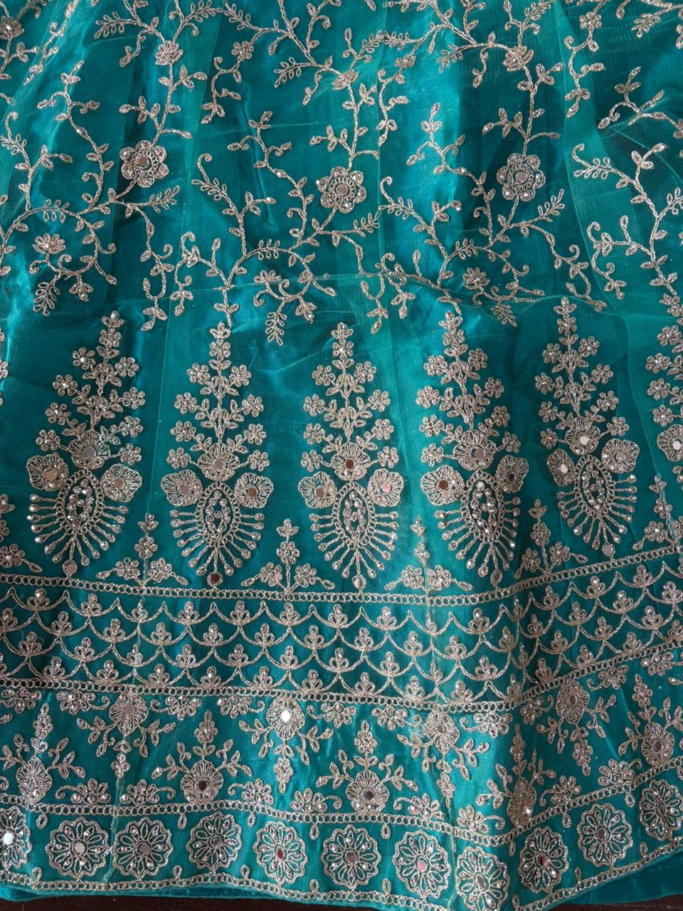 Peacock Green Embroidered Bridal Lehenga Set