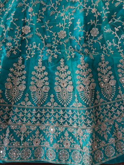 Peacock Green Embroidered Bridal Lehenga Set