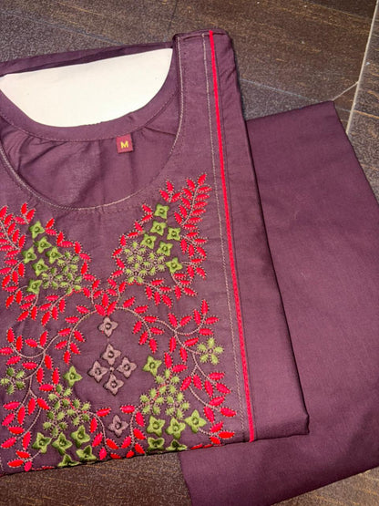 Purple Color Elegant Cord Set 100%  Dabu Cotton