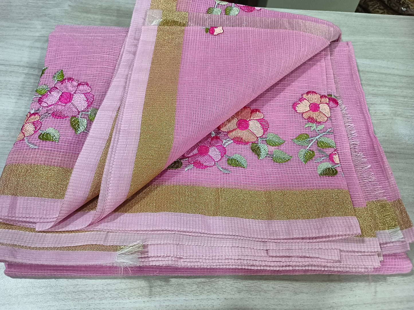 Kota Cotton Embroidered Sarees ACS004