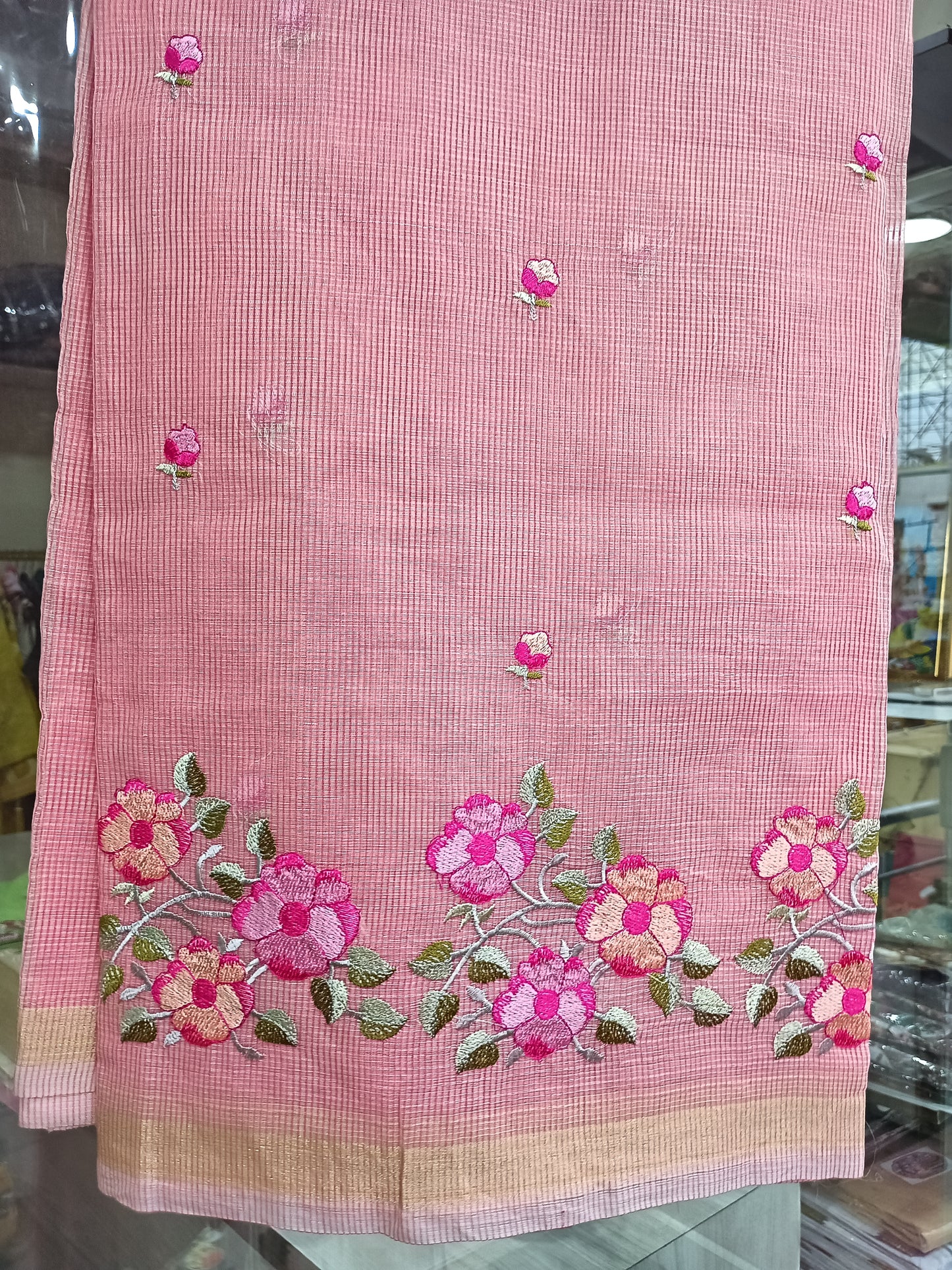 Kota Cotton Embroidered Sarees ACS004