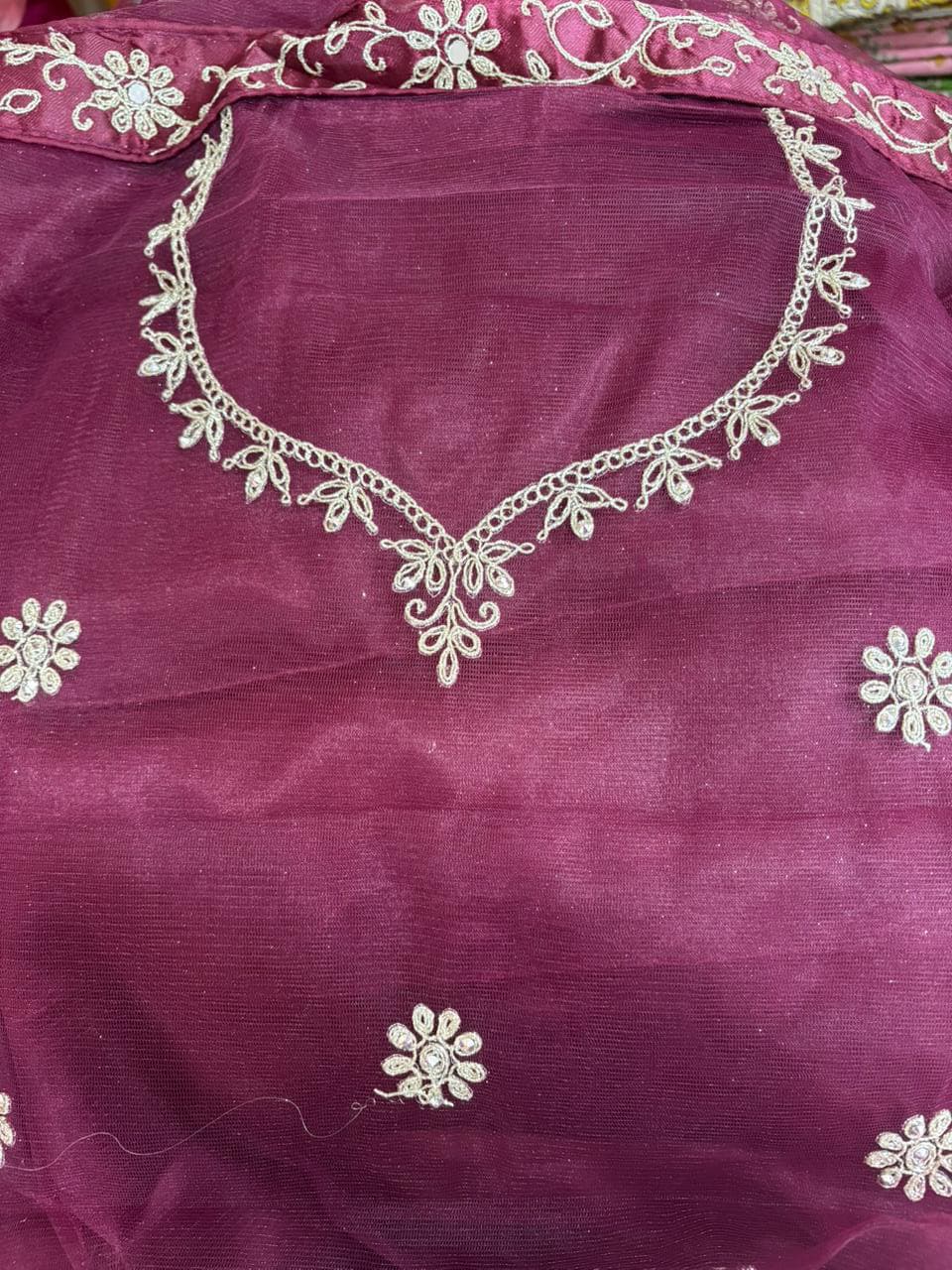 Maroon Embroidered Bridal Lehenga Set