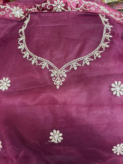 Maroon Embroidered Bridal Lehenga Set