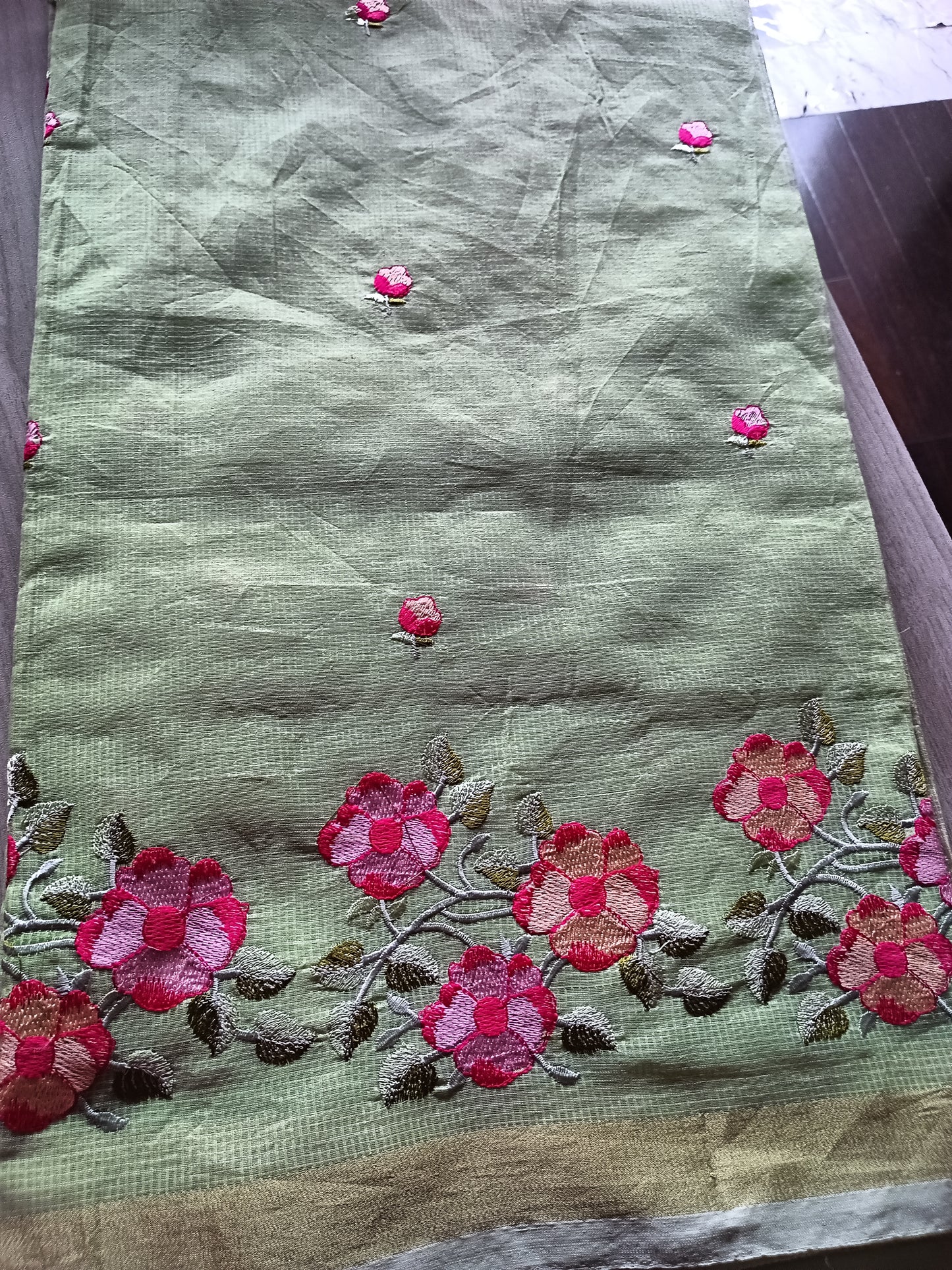 Kota Cotton Embroidered Sarees
