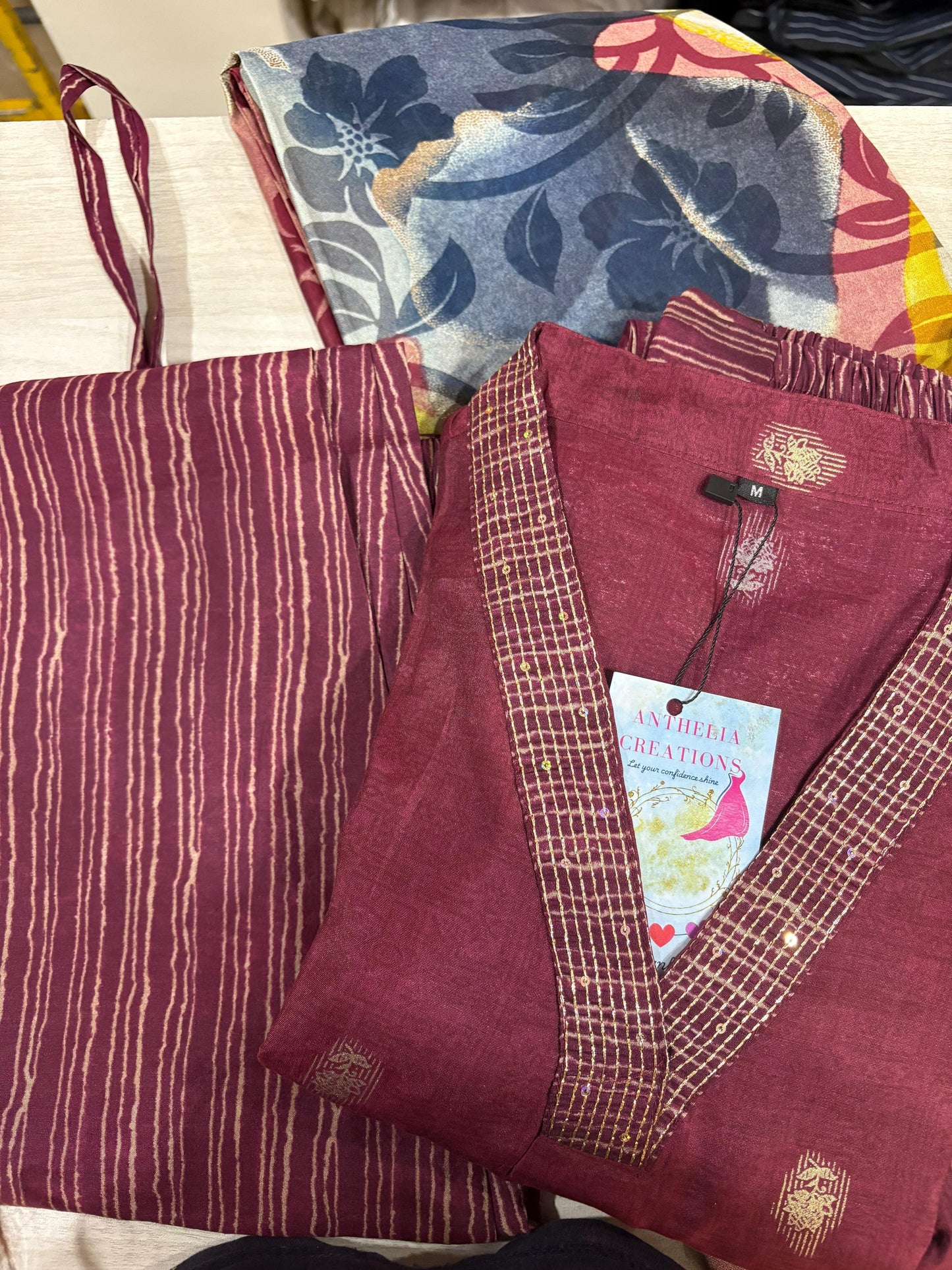Elegant Kurta Pant with dupatta Heavy Rayon Maroon Colour