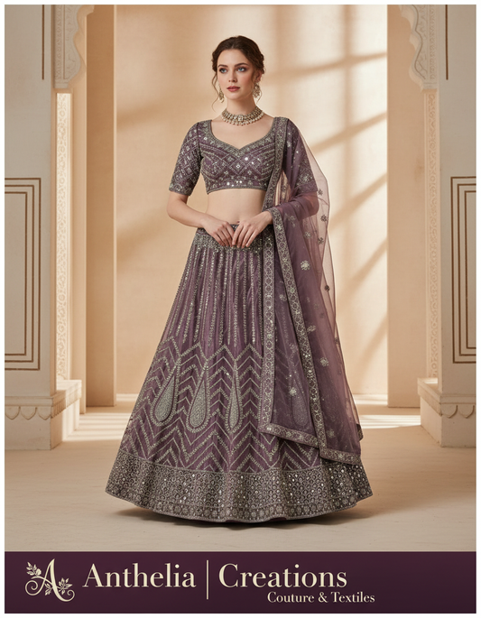 Light Pink Embroidered Bridal Lehenga Set