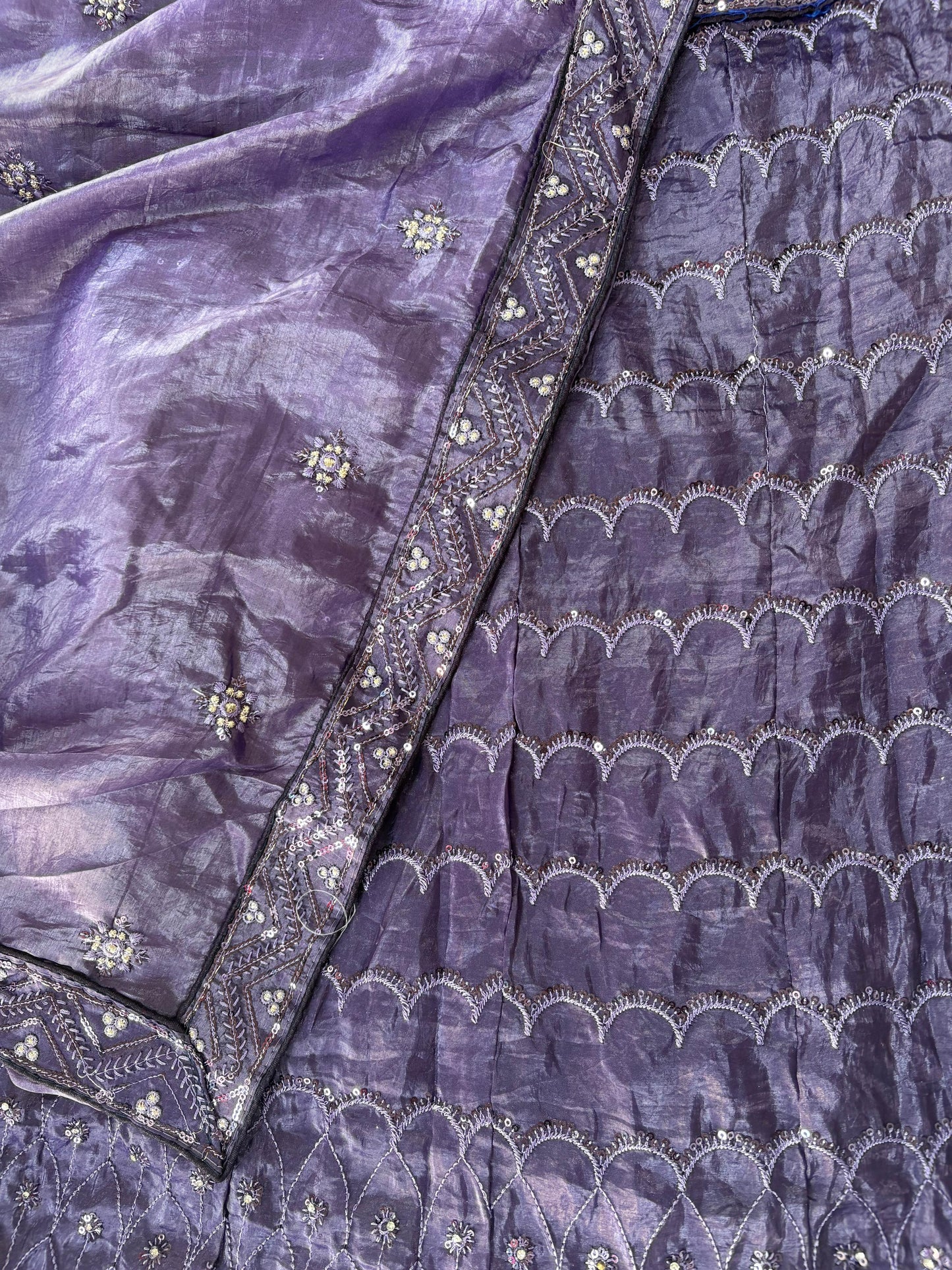 Lavender Embroidered Bridal Lehenga Set