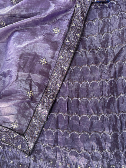 Lavender Embroidered Bridal Lehenga Set