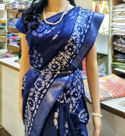 Lenin Cotton Sarees with block painting