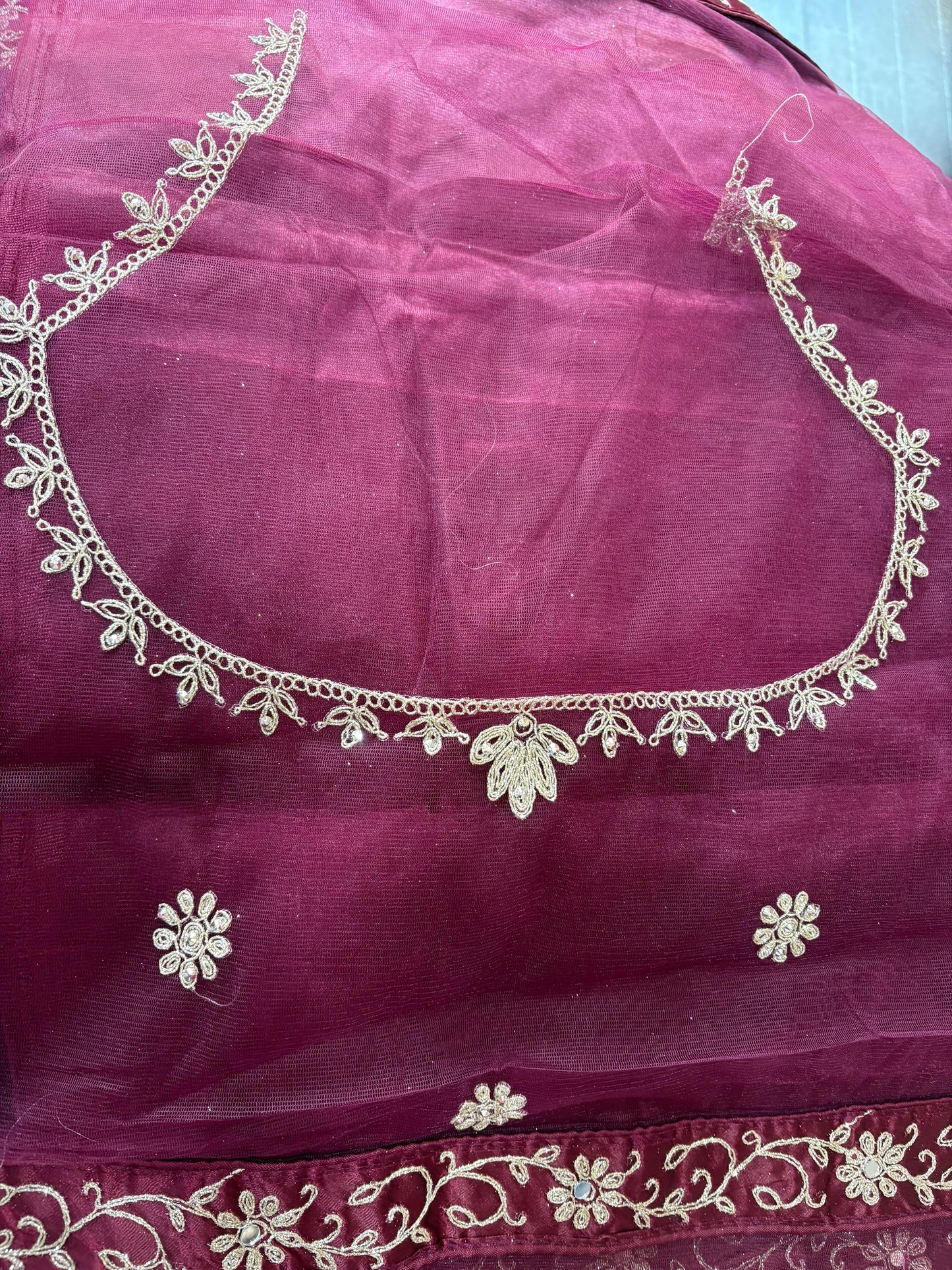 Maroon Embroidered Bridal Lehenga Set