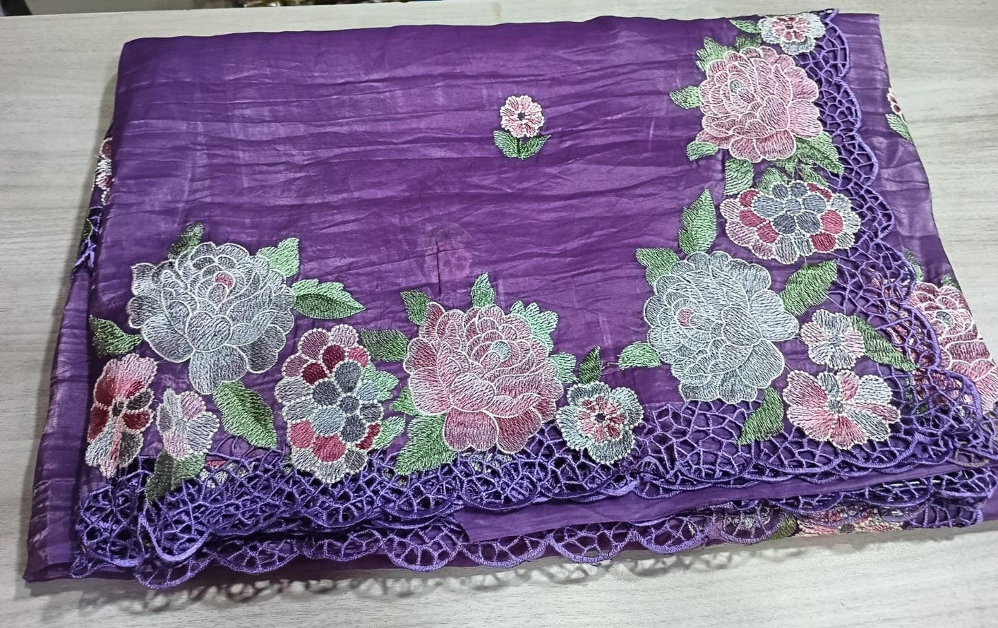 Beautiful Pure Banaras Crush Sarees with embroidery