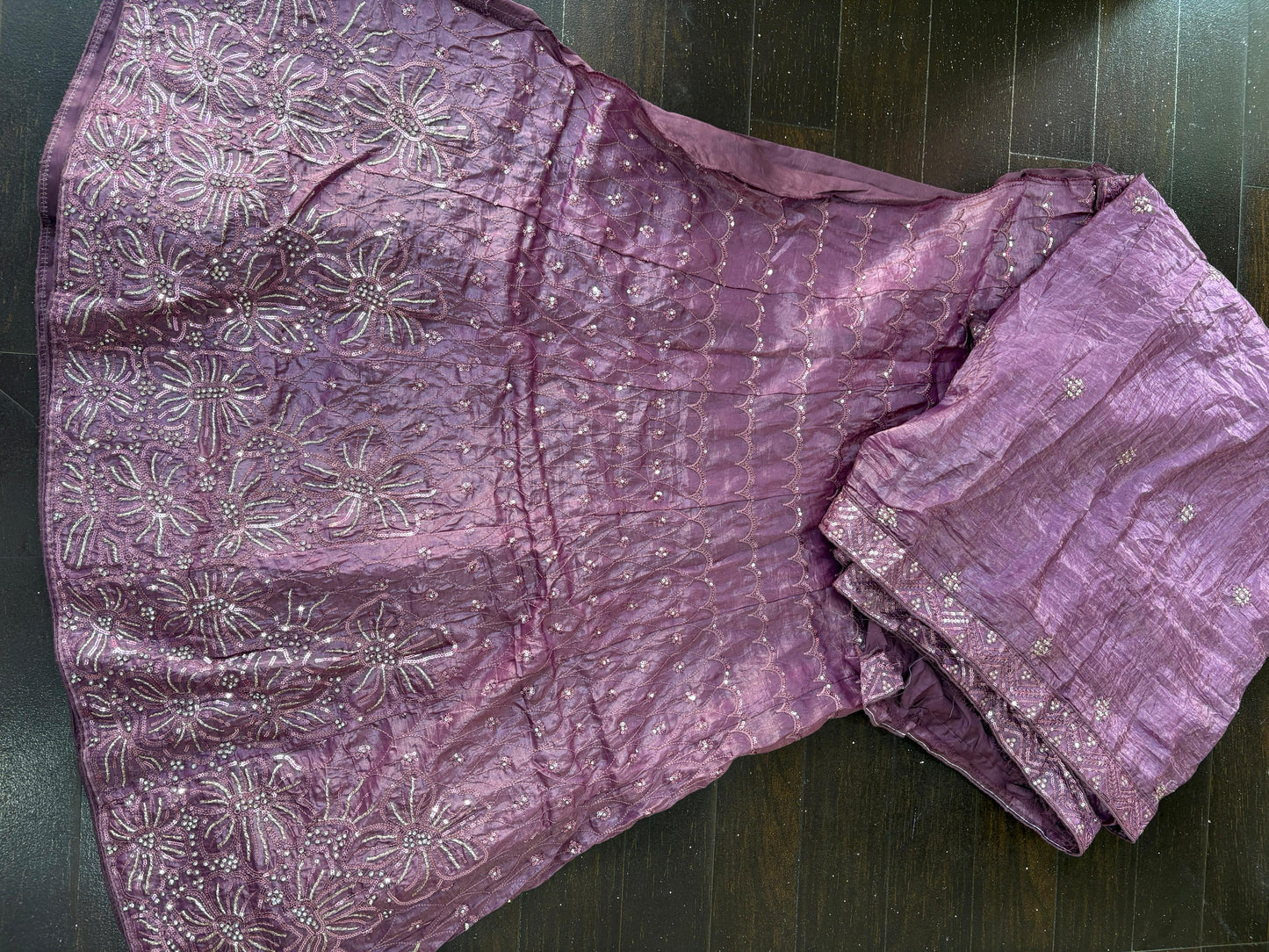 LavenderEmbroidered Bridal Lehenga Set