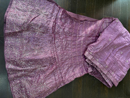 LavenderEmbroidered Bridal Lehenga Set