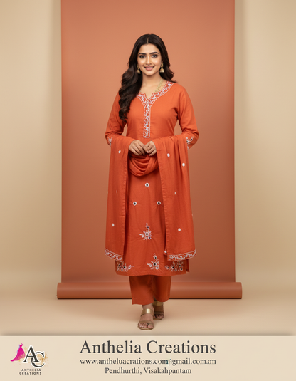 Elegant Kurta Pant with dupatta 100% Cotton