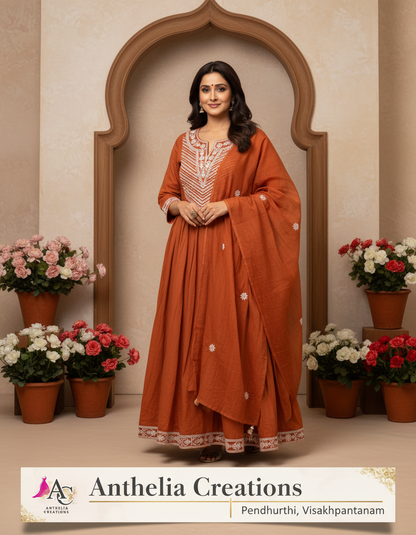 Elegant Kurta Pant with dupatta 100% Cotton