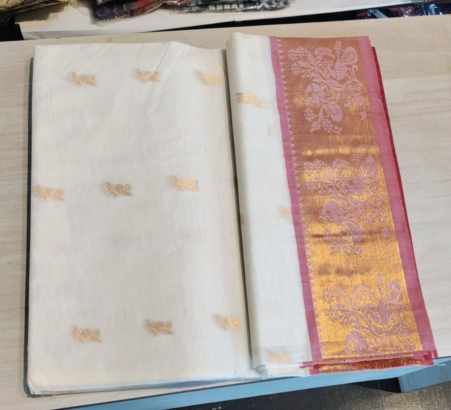 Venkatagiri Cotton by Cotton Saree with Rich Pattu Pallu