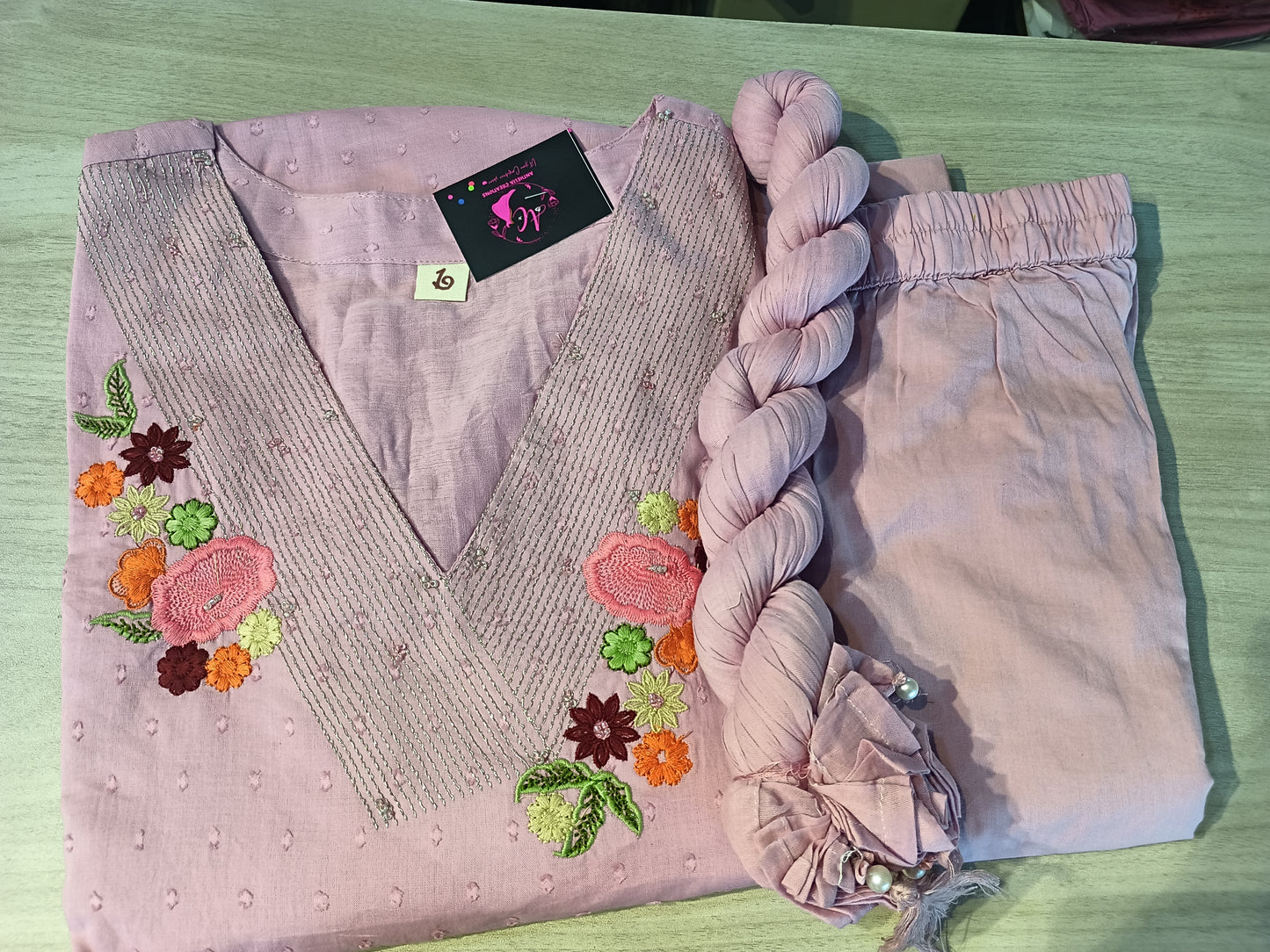 Pure Mul Cotton Kurta Pant Set with Duppata Pink Colour