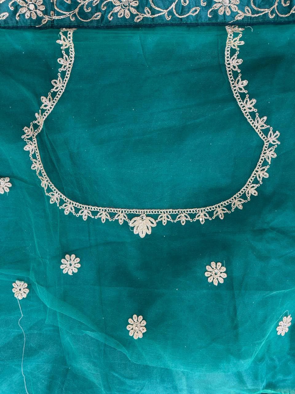 Embroidered Bridal Lehenga Set Green Colour