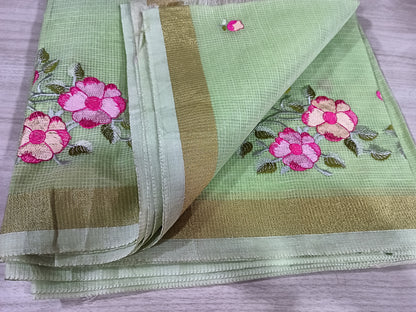 Kota Cotton Embroidered Sarees ACS004