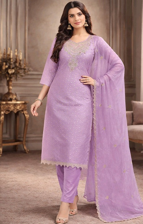 Lavender Color Elegant Kurta Pant with dupatta