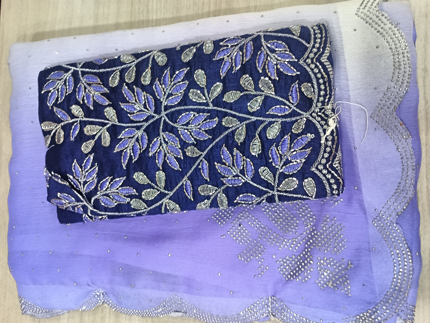 Dual Tone Sirowski work Saree