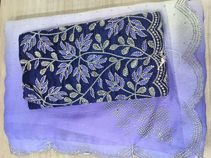 Dual Tone Sirowski work Saree