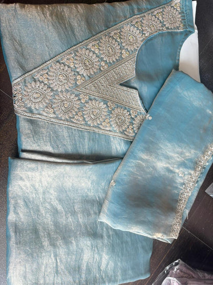Light Bluish Tint Color Elegant Kurta Pant with dupatta