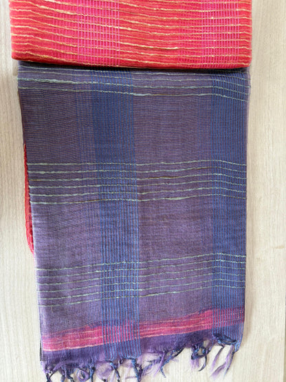 Gichha Organza Sarees Pink with Violet