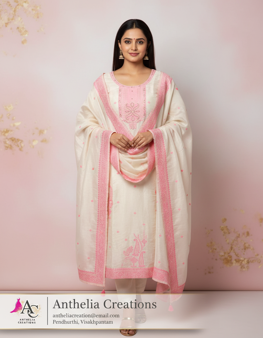 Elegant White Kurta Pant with dupatta