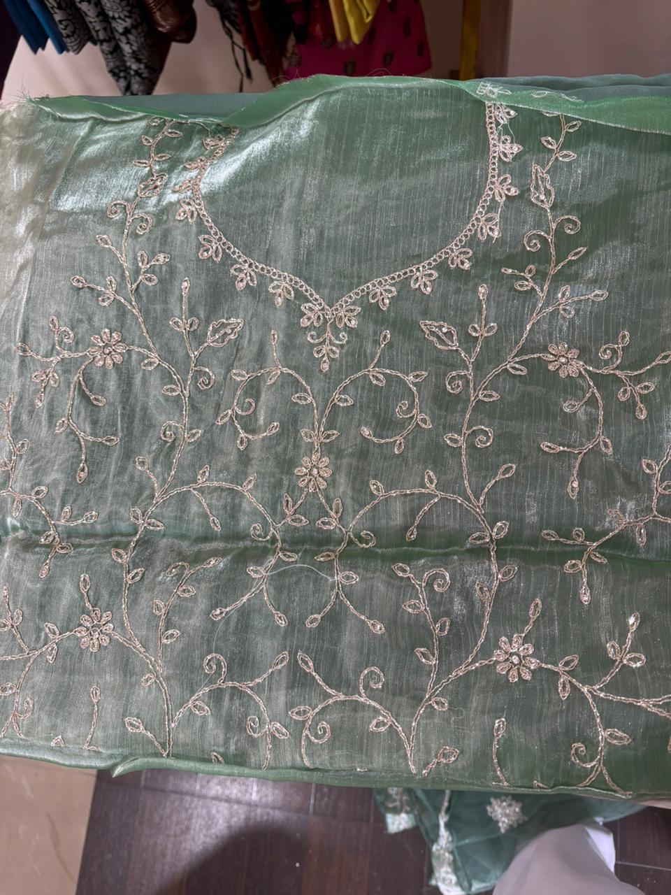 Light Green Embroidered Bridal Lehenga Set