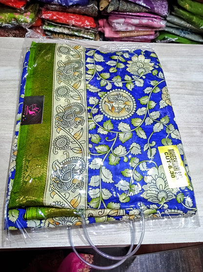 Maheshwari Silk Saree with Kalamkari Prints