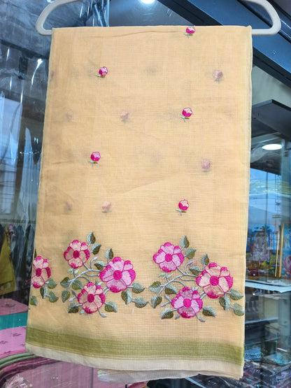 Kota Cotton Embroidered Sarees ACS004