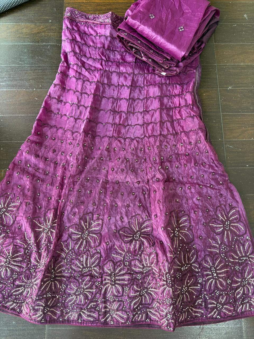 Purple Embroidered Bridal Lehenga Set