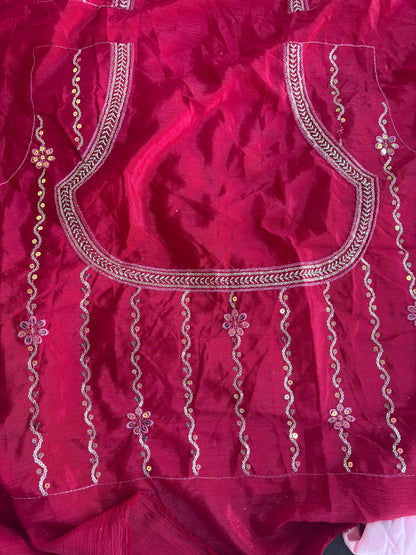 Pink Embroidered Bridal Lehenga Set Dual Colour