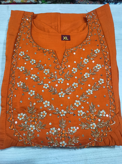 Elegant Mul Chanderi Kurta Pant Set